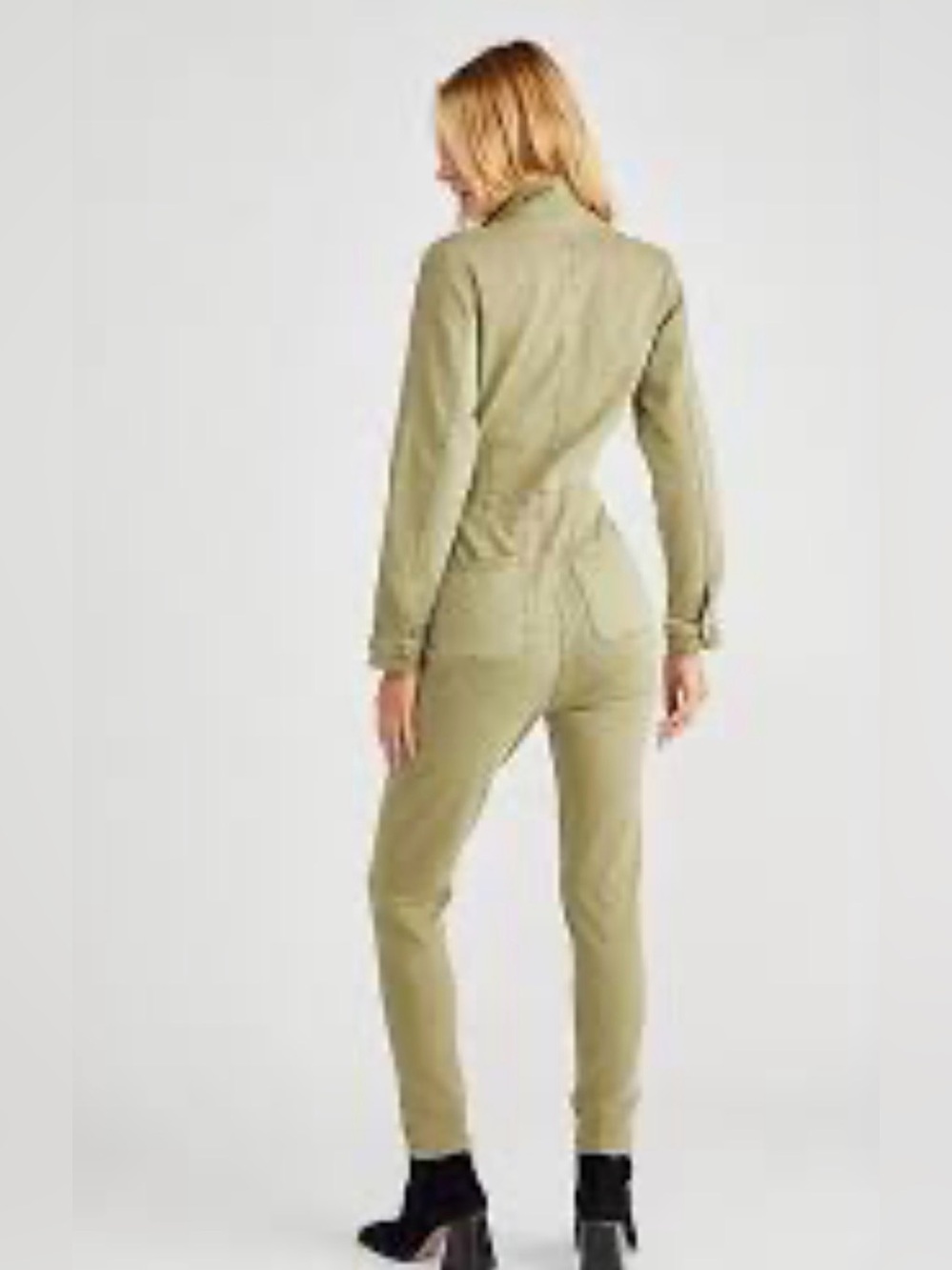Free People Olive Green Utility Jumpsuit - Picture 2 of 6